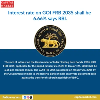 RBI Sets New Interest Rate for GOI FRB 2035 at 6.66%