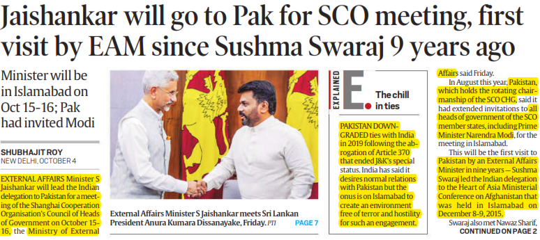 Jaishankar will go to Pak for SCO meeting, first visit by EAM since Sushma Swaraj 9 years ago