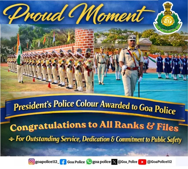 Goa Police Honored with President's Colour for Outstanding Service