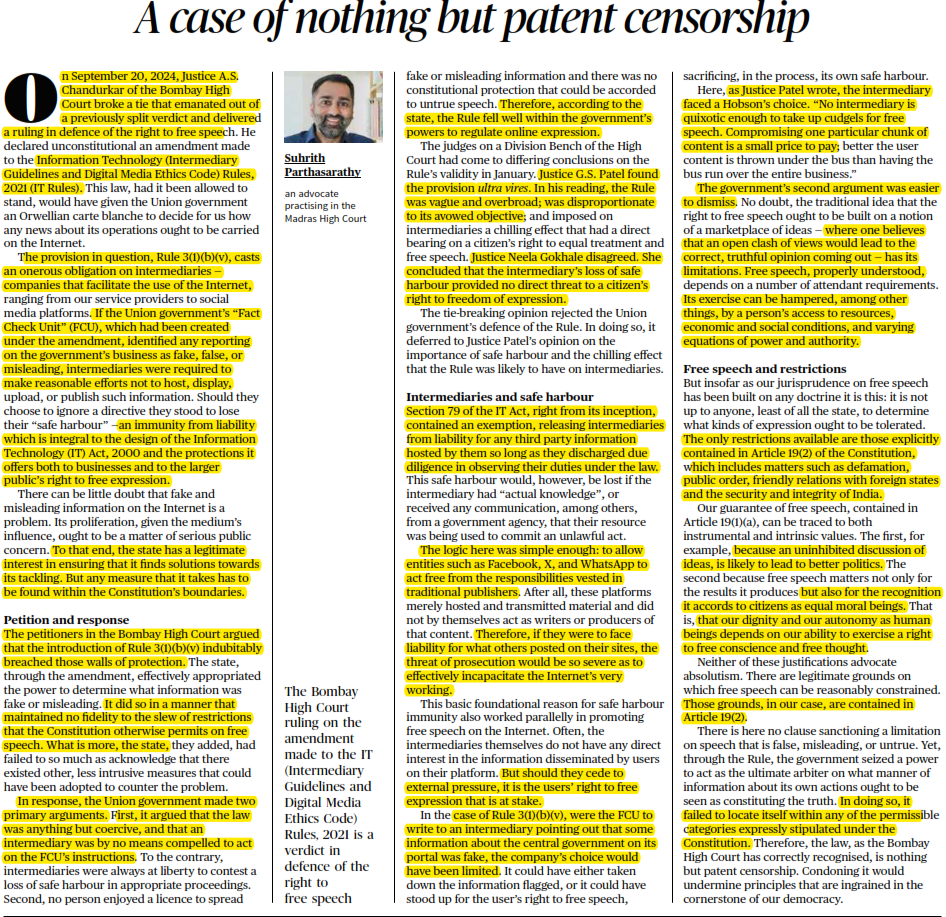 A case of nothing but patent censorship