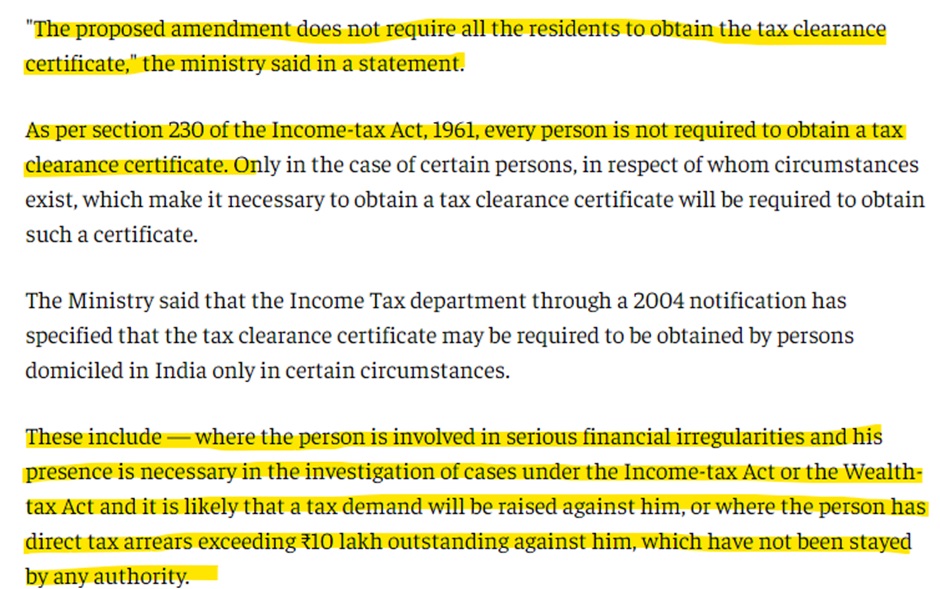 Not all require a tax clearance certificate to go abroad: govt.