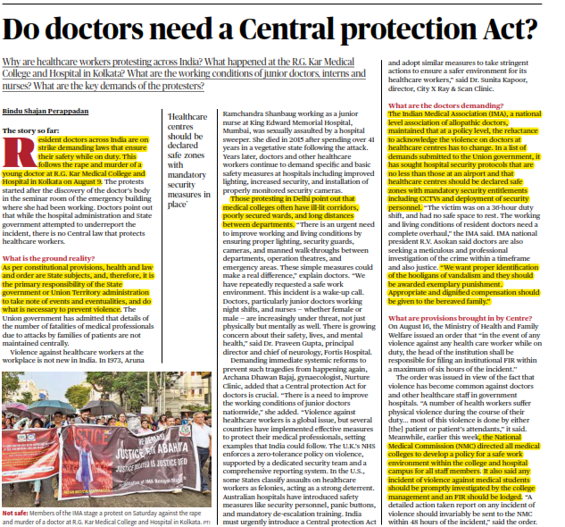 Do doctors need a Central protection Act?
