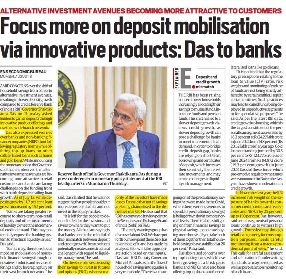 Focus more on deposit mobilisation via innovative products: Shaktikanta Das to banks