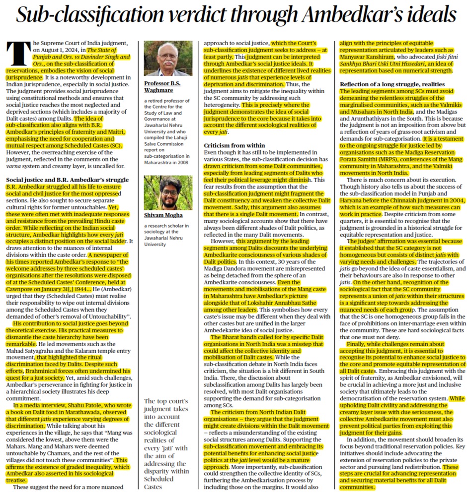 Sub-classification verdict through Ambedkar’s ideals