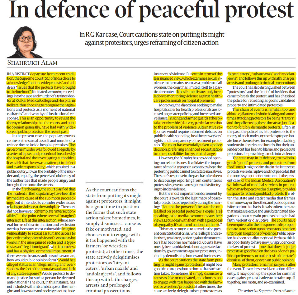 In defence of peaceful protest