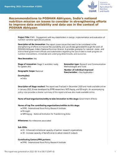 Poshan Abhiyan: National Nutrition Mission Overview