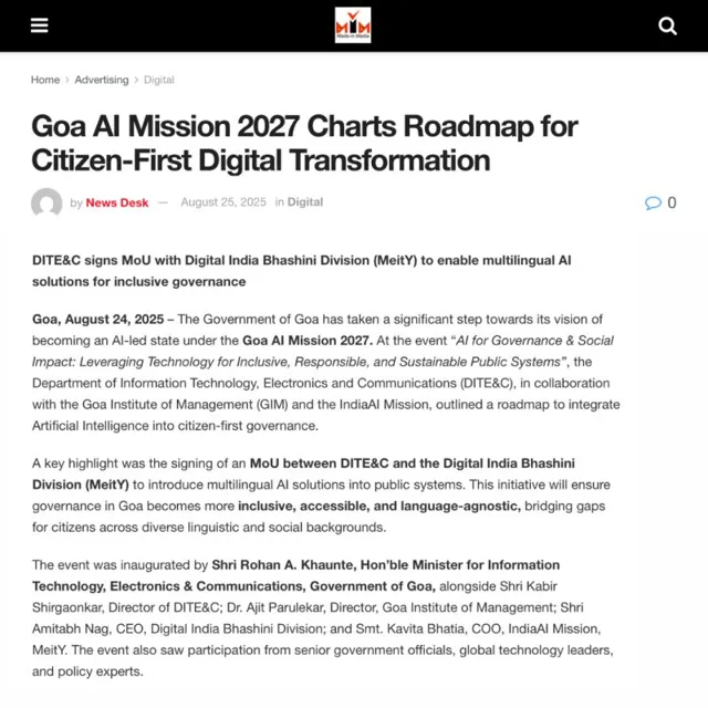 BHASHINI Promotes Inclusive Digital Governance in Maharashtra