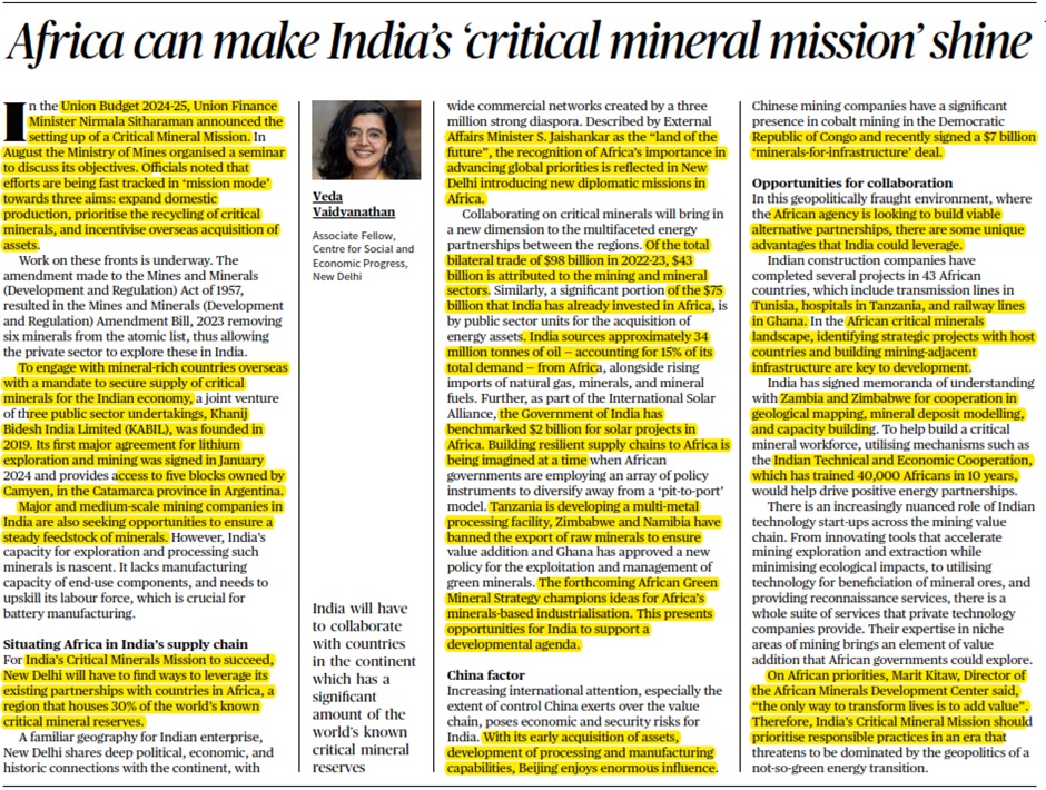 Africa can make India’s ‘critical mineral mission’ shine