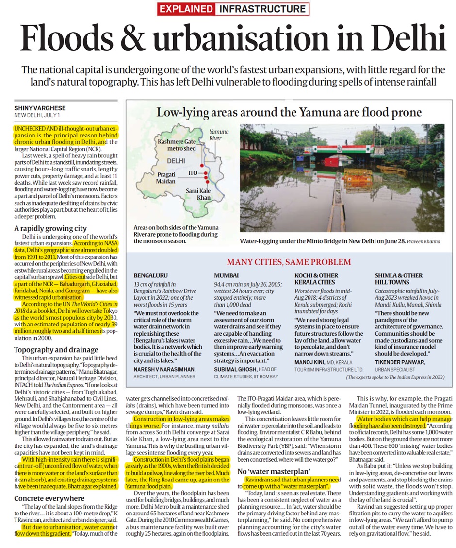 How urban expansion makes Delhi susceptible to flooding