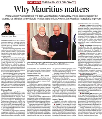 India and Mauritius Strengthen Maritime Security Ties with New Agreement
