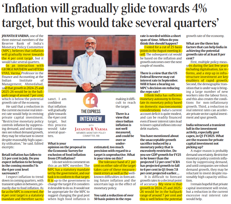 Inflation will gradually glide towards 4% target, but this would take several quarters