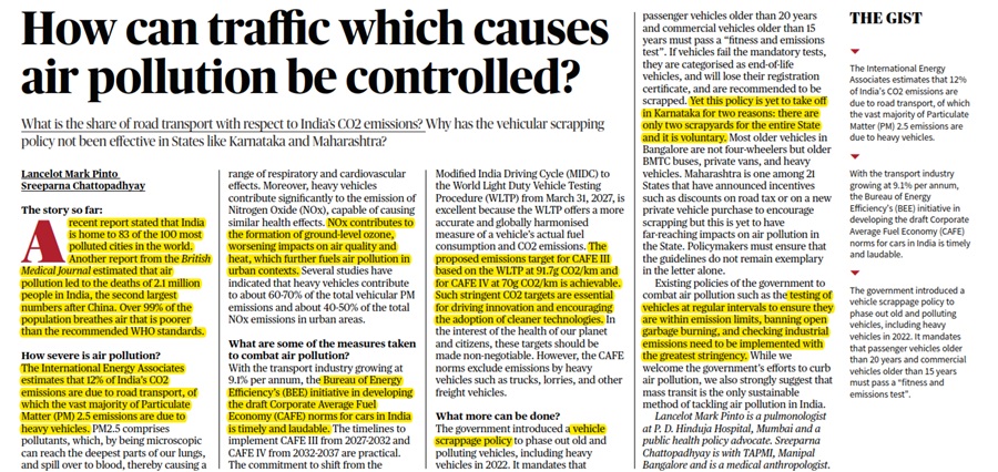 How can traffic which causes air pollution be controlled?