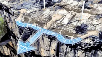 Uttar Pradesh's First Glass Skywalk Bridge at Tulsi Waterfall