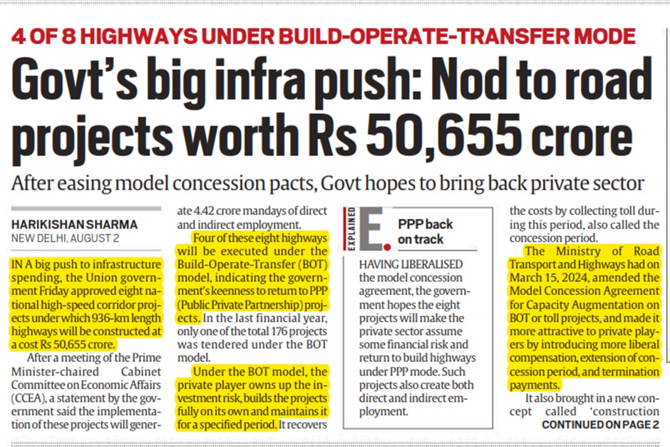 सरकार का बड़ा बुनियादी ढांचा प्रोत्साहन: 50,655 करोड़ रुपये की सड़क परियोजनाओं को मंजूरी