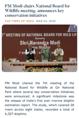 PM Modi Chairs 7th National Board for Wildlife Meeting, Announces Key Conservation Initiatives