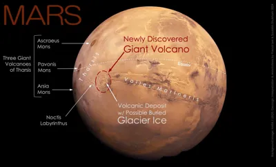 Scientists Discover Gigantic Noctis Volcano on Mars
