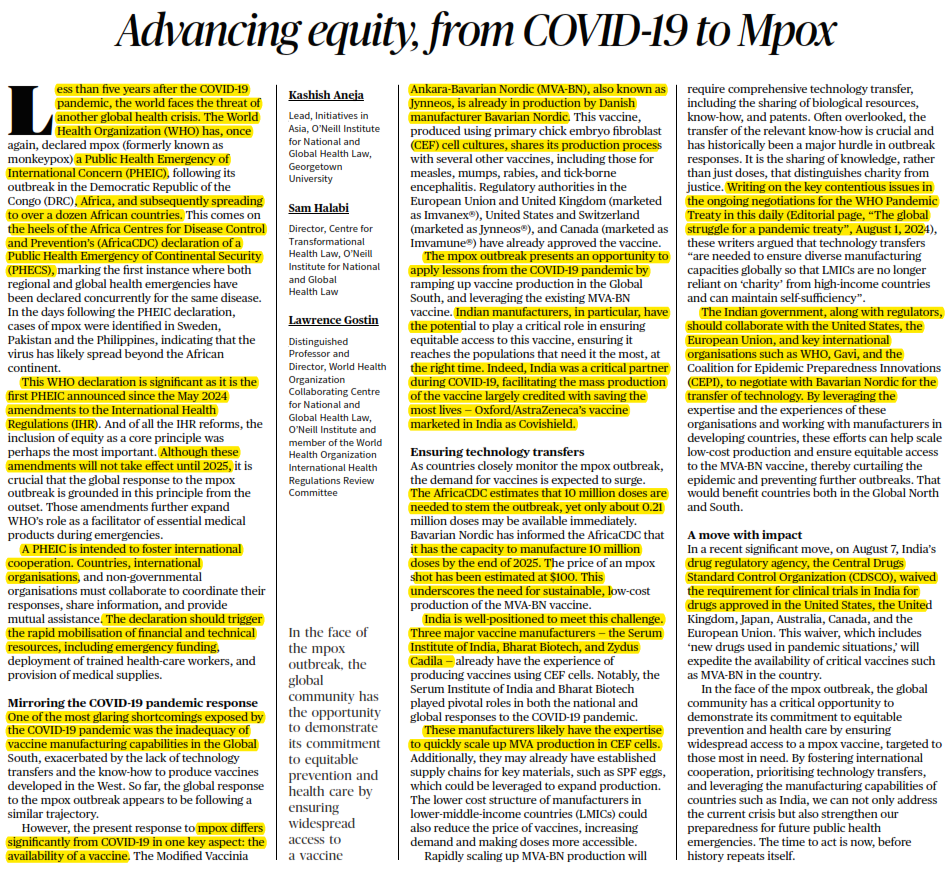 Advancing equity,from COVID-19 to Mpox