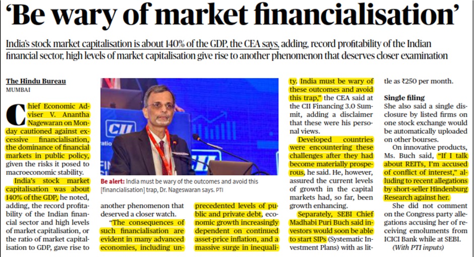 ‘Be wary of market financialisation’