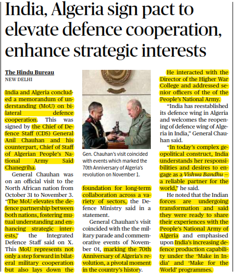 India, Algeria sign pact to elevate defence cooperation, enhance strategic interests