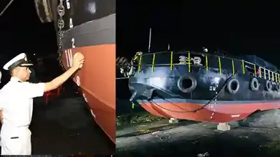 Indian Navy Launches Eighth Missile Cum Ammunition Barge LSAM 11