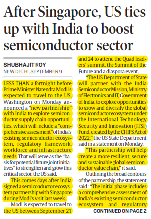 After Singapore, US ties up with India to boost semiconductor sector
