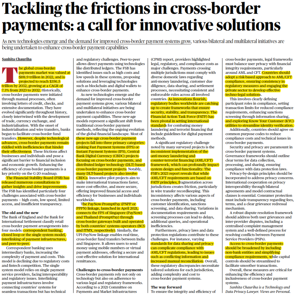 Tackling the frictions in cross-border payments: a call for innovative solutions