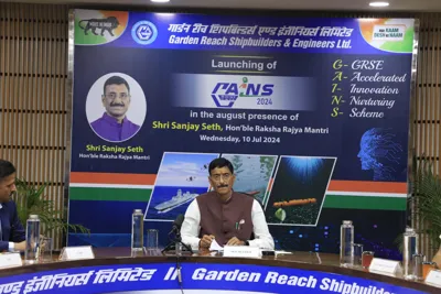 Raksha Rajya Mantri Shri Sanjay Seth Inaugurates GRSE Accelerated Innovation Nurturing Scheme (GAINS 2024)
