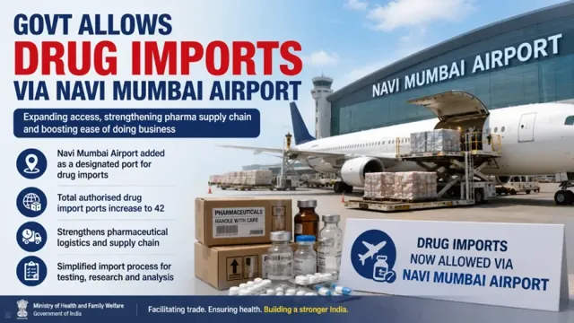 Navi Mumbai Airport Approved for Drug Imports by Government of India