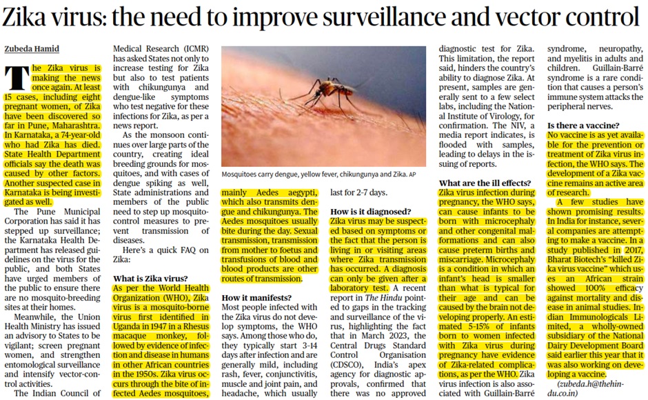 Zika virus: the need to improve surveillance and vector control