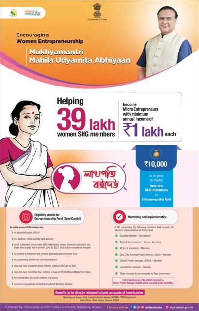 Assam Launches Mukhya Mantri Mahila Udyamita Abhiyan to Empower Women Entrepreneurs