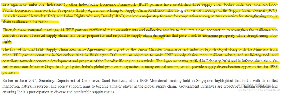 India elected as Vice-Chair of the Supply Chain Council