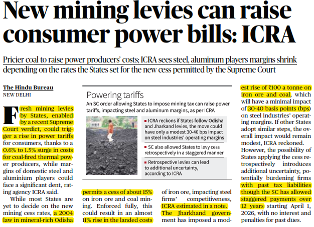 New mining levies can raise consumer power bills: ICRA