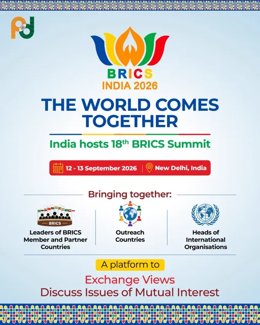 India to Host 18th BRICS Leaders' Summit in 2026