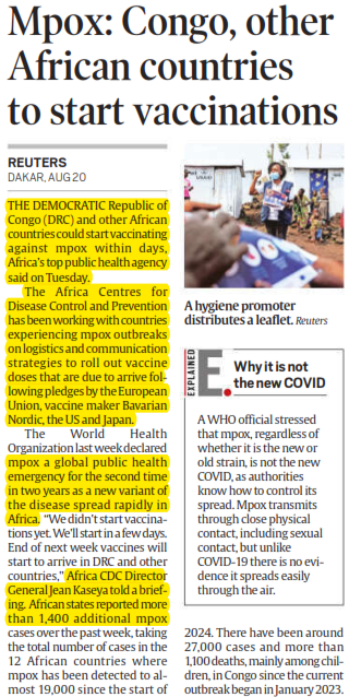 Mpox: congo, other African countries to start Vaccinations