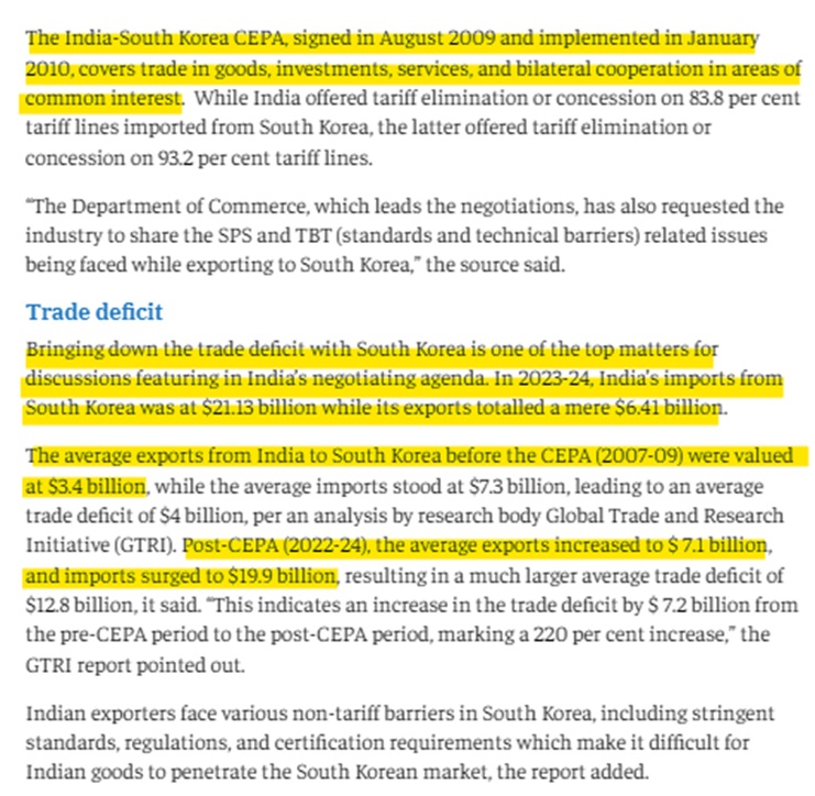CEPA: India wants South Korea to drop tariffs on some items