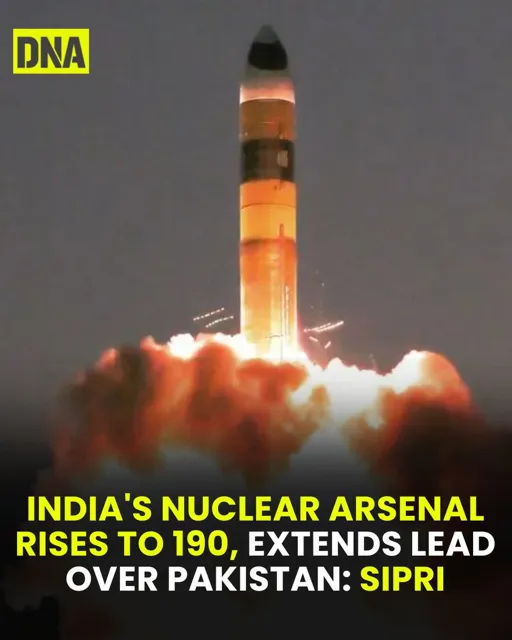 SIPRI Report 2026: India Expands Nuclear Arsenal to 190 Warheads, Surpasses Pakistan