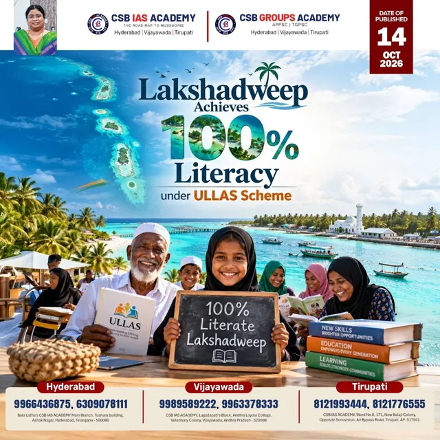 Lakshadweep Achieves 100% Literacy Under ULLAS Scheme