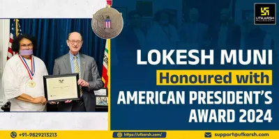 Acharya Lokesh Muni Honored with American President's Gold Volunteer Service Award