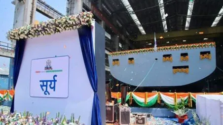 India Launches First Indigenous Fleet Support Ship 'Surya'