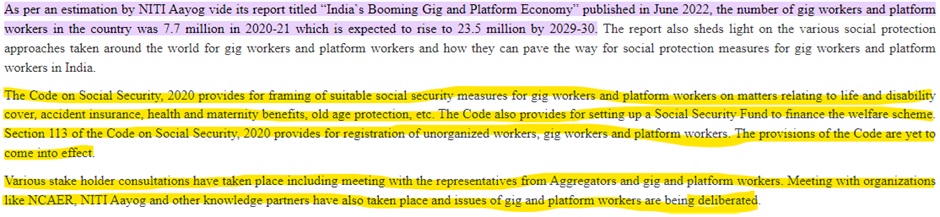 ASSESSMENT OF GIG AND PLATFORM WORKERS