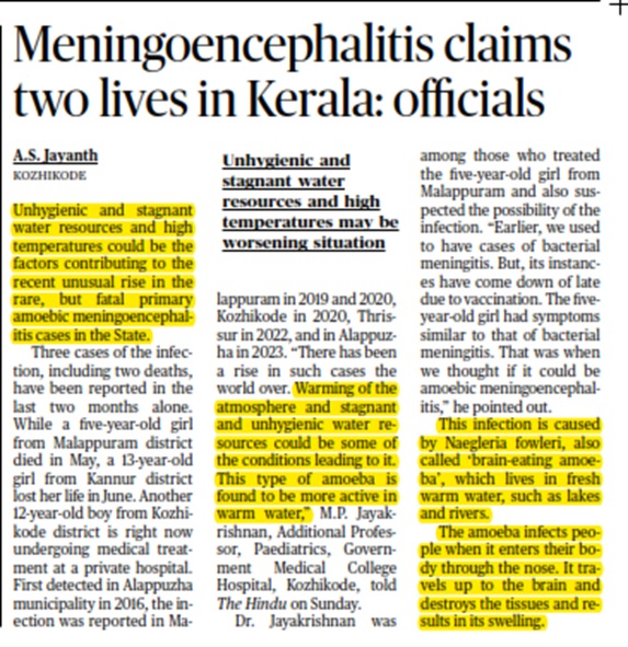 Meningoencephalitis claims two lives in Kerala: officials