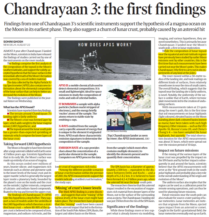 Chandrayaan 3: the first findings
