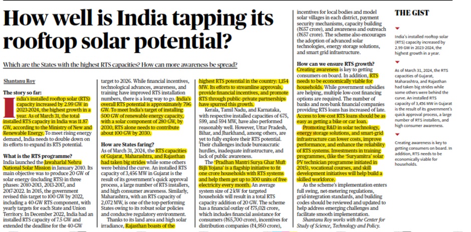 How well is India tapping its rooftop solar potential?