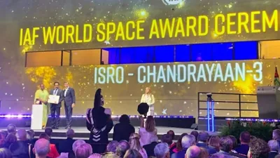 Dr. S. Somanath Honored with IAF World Space Award for Chandrayaan-3 Success
